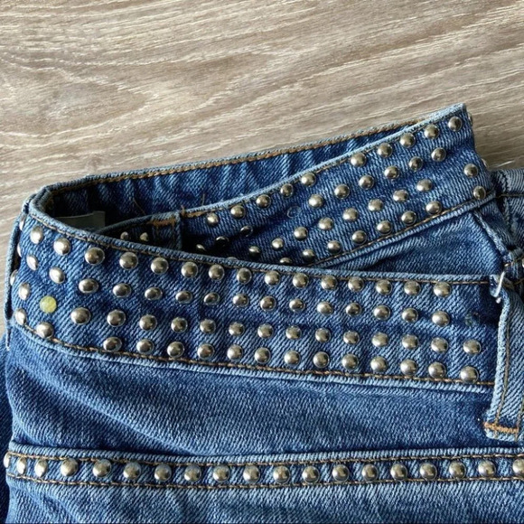 Topshop High Rise Moto Studded Mom Jeans - Picture 15 of 15